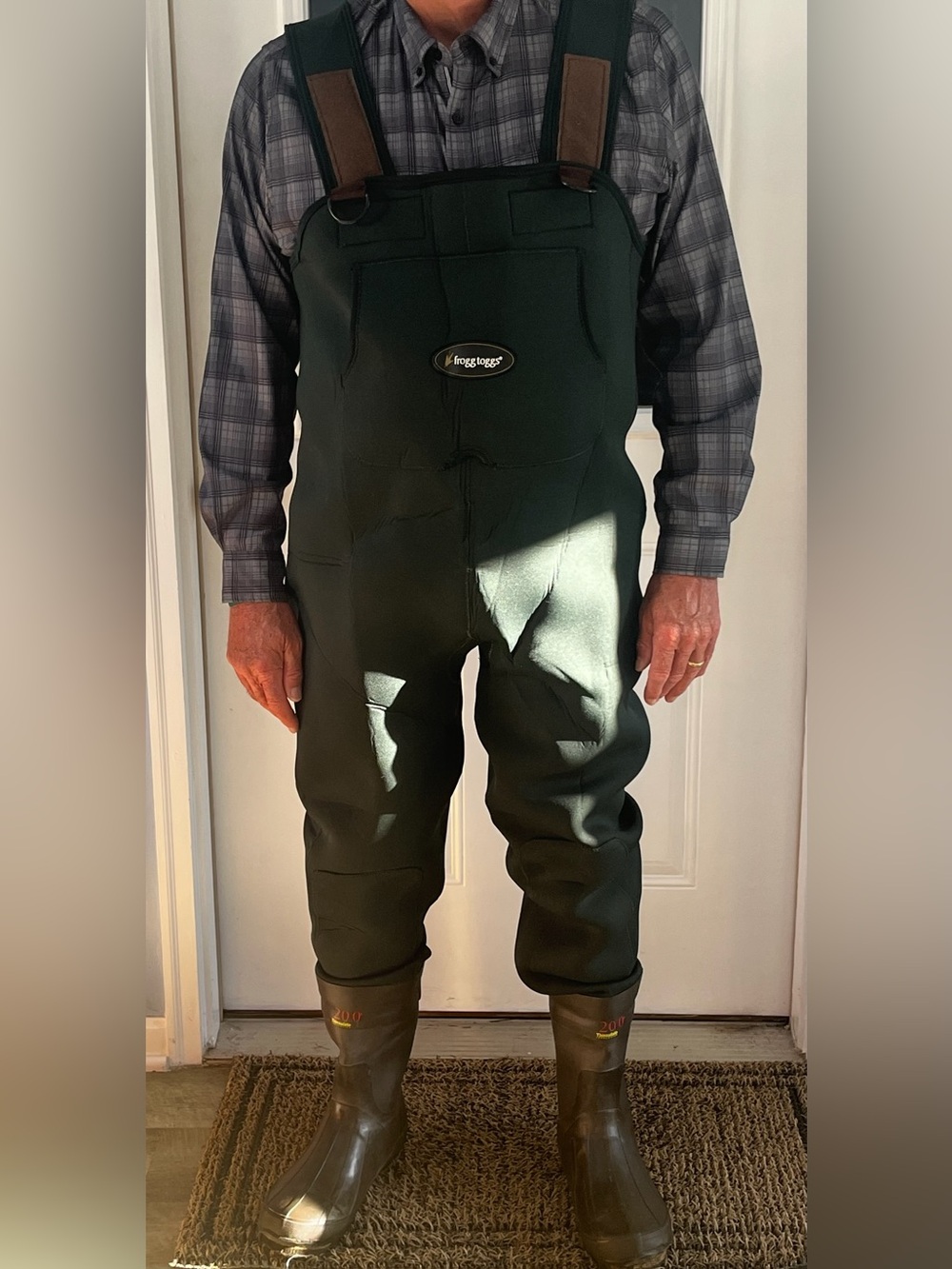 Frogg Toggs Amphib Neoprene Bootfoot Felt Wader Size 10 Worn 2X Forest Green